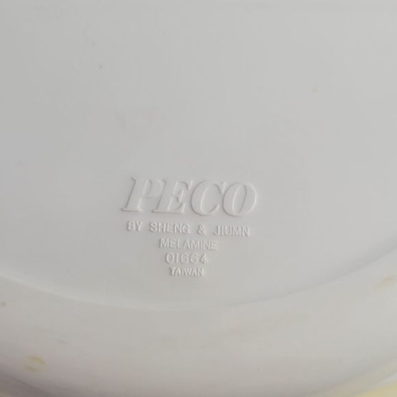 Vintage 1984 Peco Ware Melamine Children's Divided 3 Section Plate Red Bowl Set - Picture 9 of 9